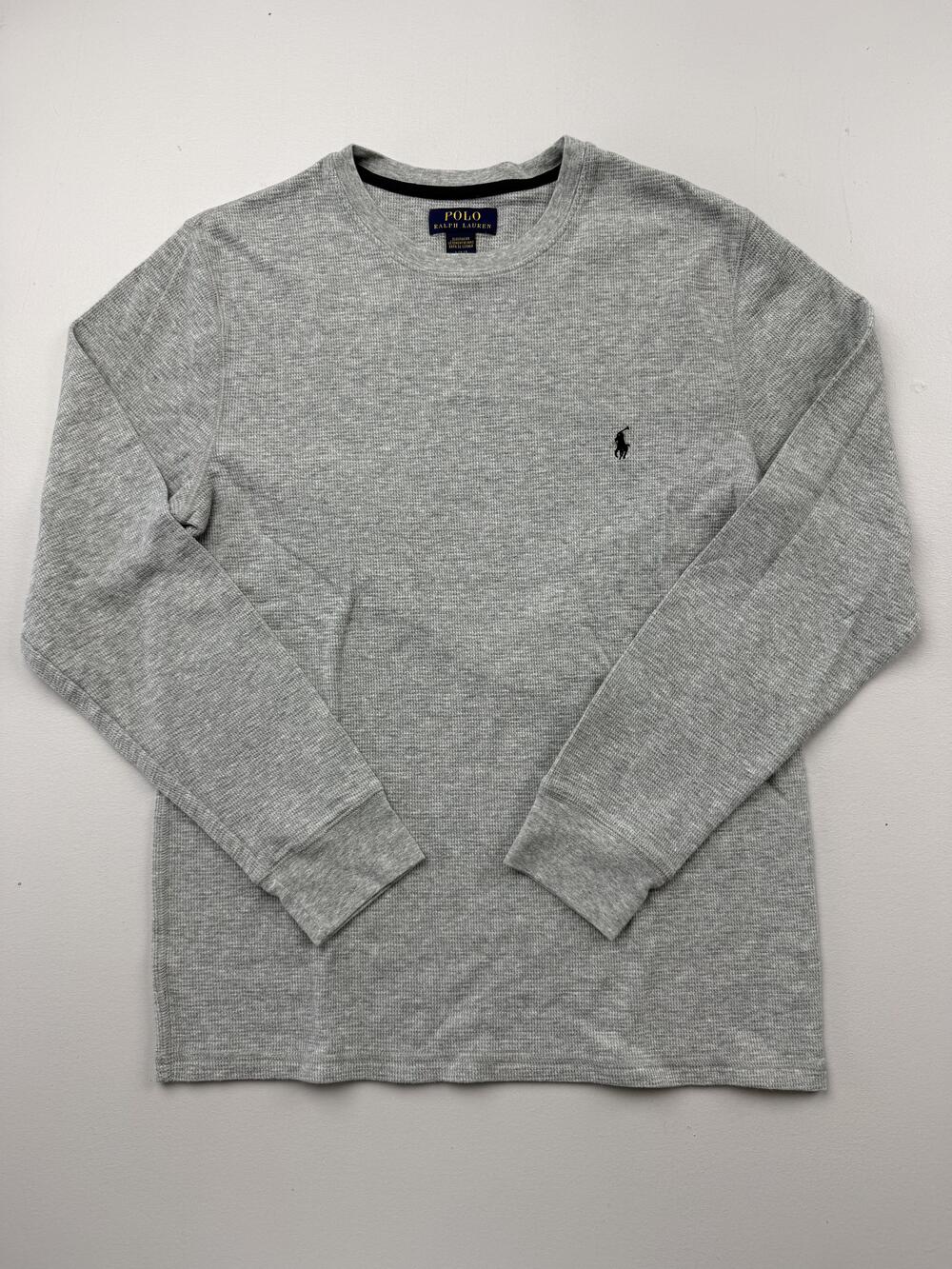 Polo Ralph Lauren Shirt Mens Large Gray Long Sleeve Pajama Sleep Top Thermal